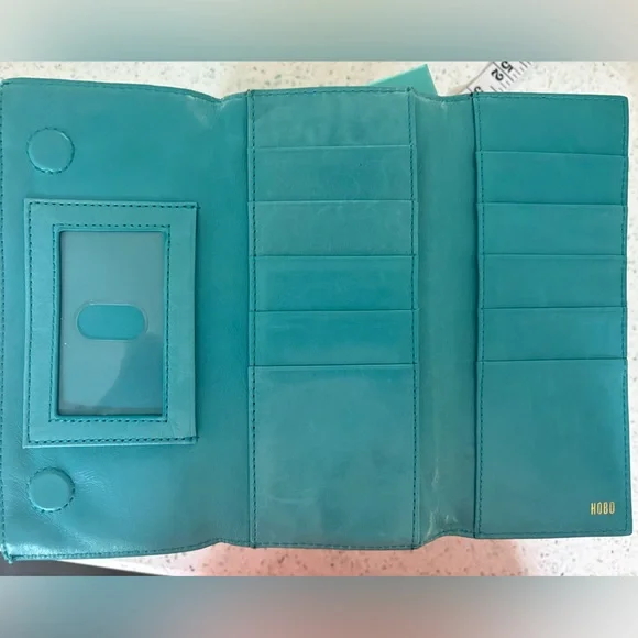 Blue Hobo Leather Women's Wallet - Picture 5 of 7